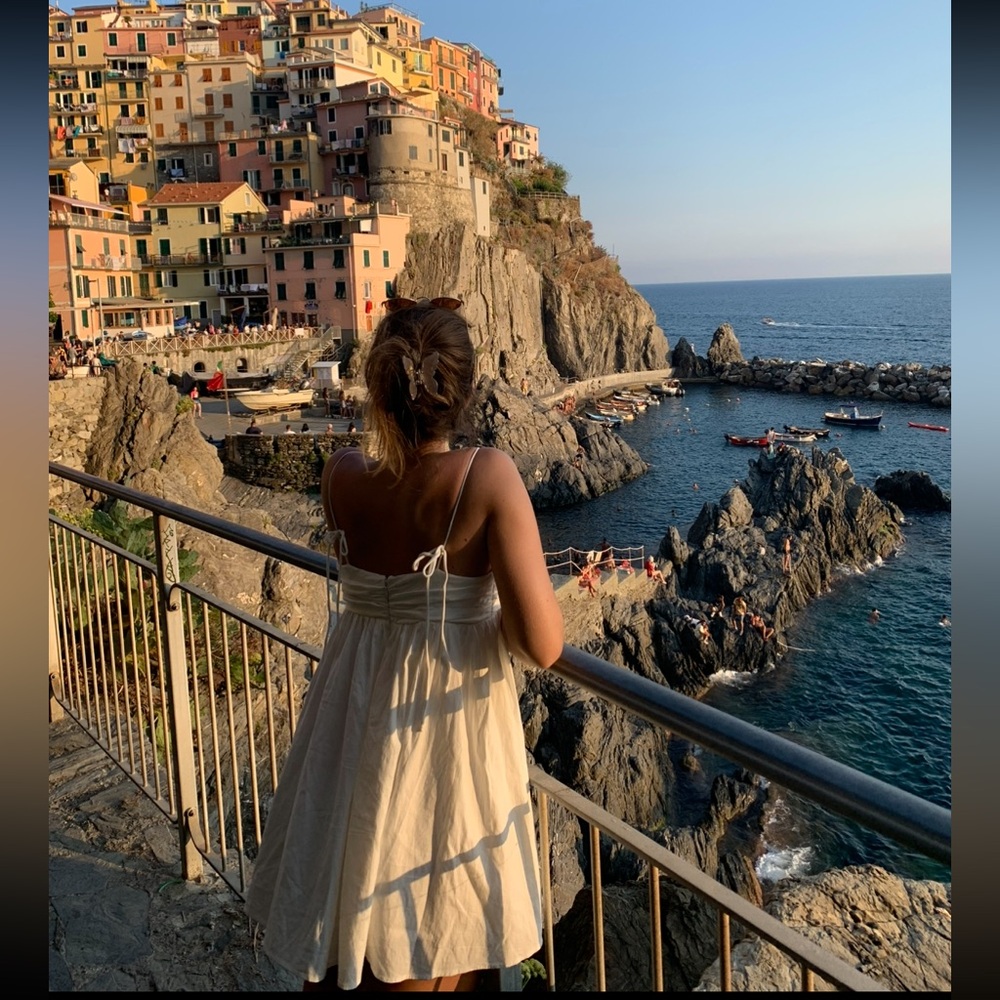 Reformation Cream Spaghetti Strap Dress